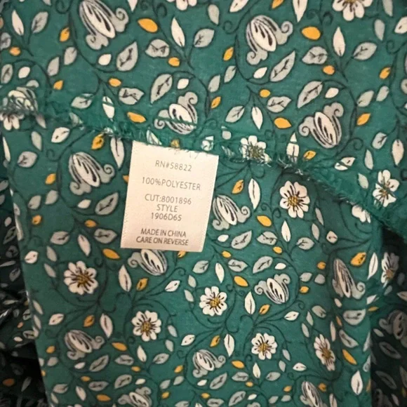 ‼️SOLD‼️NWOT Max Studio Long Sleeve Green Floral Midi Dress With Ruffle Details - Picture 6 of 9
